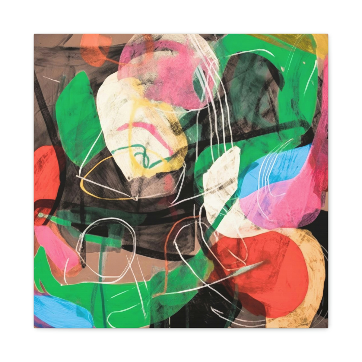 Interwoven Symphony No1 | Modern Abstract Print in Bright Colorful Maximalist Style | Gallery Wrapped Canvas
