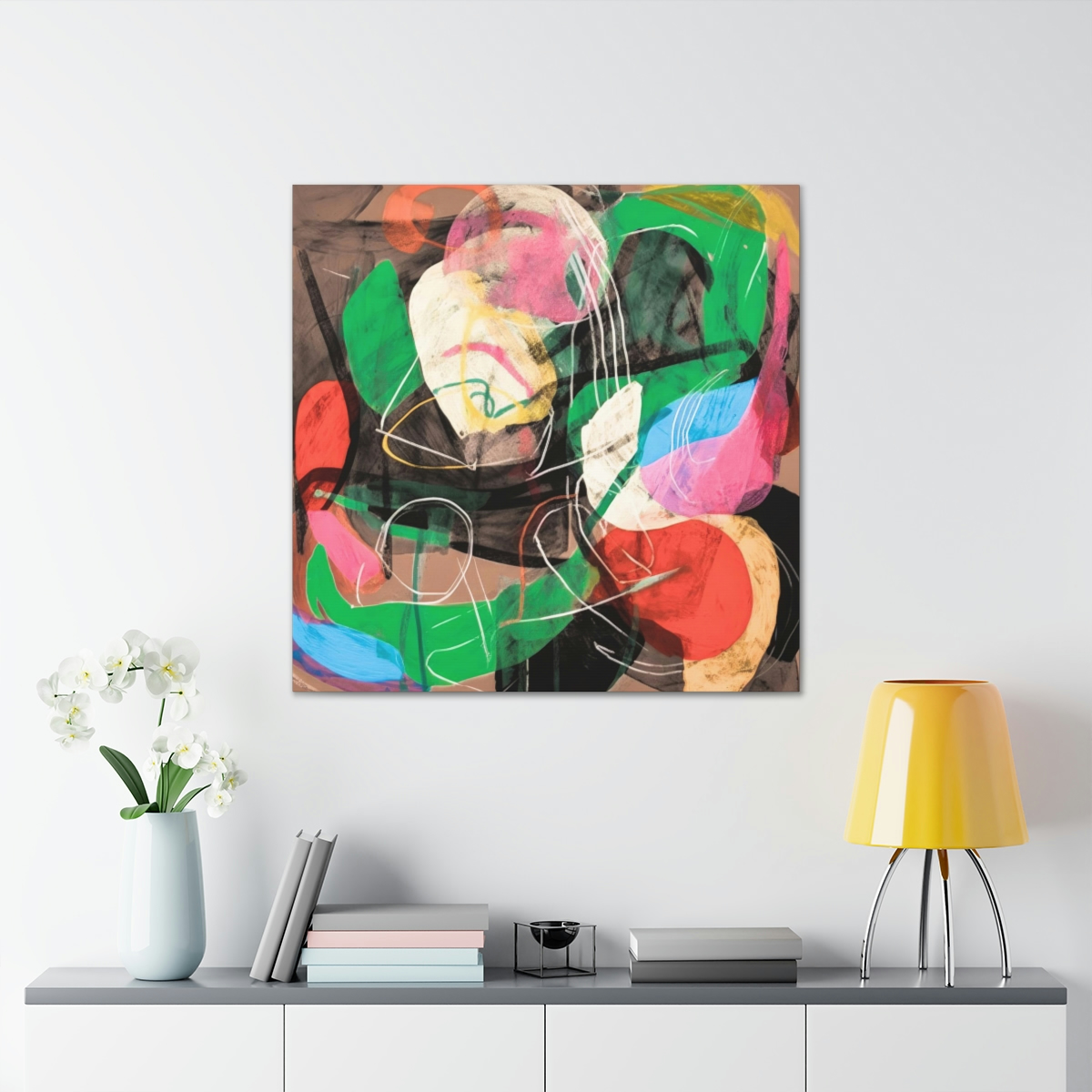 Interwoven Symphony No1 | Modern Abstract Print in Bright Colorful Maximalist Style | Gallery Wrapped Canvas