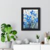 Blue Botanical Wild Flower Wall Art, Watercolor Print | Framed Vertical Poster