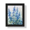 Blue Botanical Wild Flower Wall Art, Watercolor Print | Framed Vertical Poster