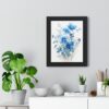 Blue Botanical Wild Flower Wall Art, Watercolor Print, Isolated | Framed Vertical Poster