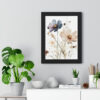 Wild Flower Framed Print | Flowermarket Watercolor Neutral Subdued Botanical Wall Art | Artful Dainty Wild Cosmos Flowers
