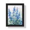 Blue Botanical Wild Flower Wall Art, Watercolor Print | Framed Vertical Poster