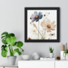 Wild Flower Framed Print | Flowermarket Watercolor Neutral Subdued Botanical Wall Art | Artful Dainty Wild Cosmos Flowers