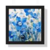 Blue Botanical Wild Flower Wall Art, Watercolor Print | Framed Vertical Poster