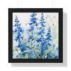 Blue Botanical Wild Flower Wall Art, Watercolor Print | Framed Vertical Poster