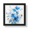 Blue Botanical Wild Flower Wall Art, Watercolor Print, Isolated | Framed Vertical Poster