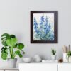Blue Botanical Wild Flower Wall Art, Watercolor Print | Framed Vertical Poster