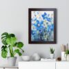Blue Botanical Wild Flower Wall Art, Watercolor Print | Framed Vertical Poster