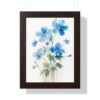 Blue Botanical Wild Flower Wall Art, Watercolor Print, Isolated | Framed Vertical Poster