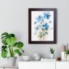 Blue Botanical Wild Flower Wall Art, Watercolor Print, Isolated | Framed Vertical Poster