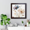 Wild Flower Framed Print | Flowermarket Watercolor Neutral Subdued Botanical Wall Art | Artful Dainty Wild Cosmos Flowers