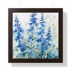 Blue Botanical Wild Flower Wall Art, Watercolor Print | Framed Vertical Poster