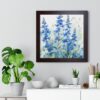 Blue Botanical Wild Flower Wall Art, Watercolor Print | Framed Vertical Poster