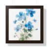 Blue Botanical Wild Flower Wall Art, Watercolor Print, Isolated | Framed Vertical Poster