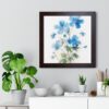 Blue Botanical Wild Flower Wall Art, Watercolor Print, Isolated | Framed Vertical Poster