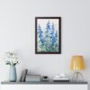 Blue Botanical Wild Flower Wall Art, Watercolor Print | Framed Vertical Poster