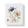 Wild Flower Framed Print | Flowermarket Watercolor Neutral Subdued Botanical Wall Art | Artful Dainty Wild Cosmos Flowers