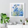 Blue Botanical Wild Flower Wall Art, Watercolor Print | Framed Vertical Poster