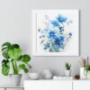 Blue Botanical Wild Flower Wall Art, Watercolor Print, Isolated | Framed Vertical Poster