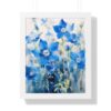 Blue Botanical Wild Flower Wall Art, Watercolor Print | Framed Vertical Poster