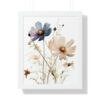 Wild Flower Framed Print | Flowermarket Watercolor Neutral Subdued Botanical Wall Art | Artful Dainty Wild Cosmos Flowers