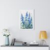 Blue Botanical Wild Flower Wall Art, Watercolor Print | Framed Vertical Poster