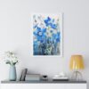 Blue Botanical Wild Flower Wall Art, Watercolor Print | Framed Vertical Poster
