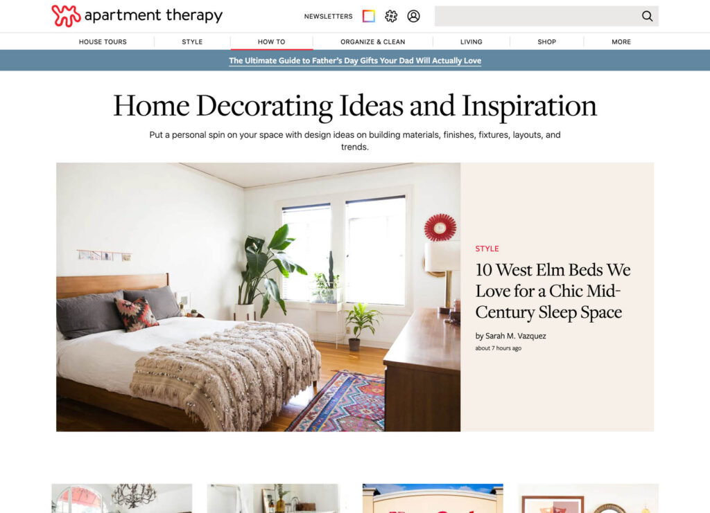 Apartment Therapy - Interior Design Website Screenshot