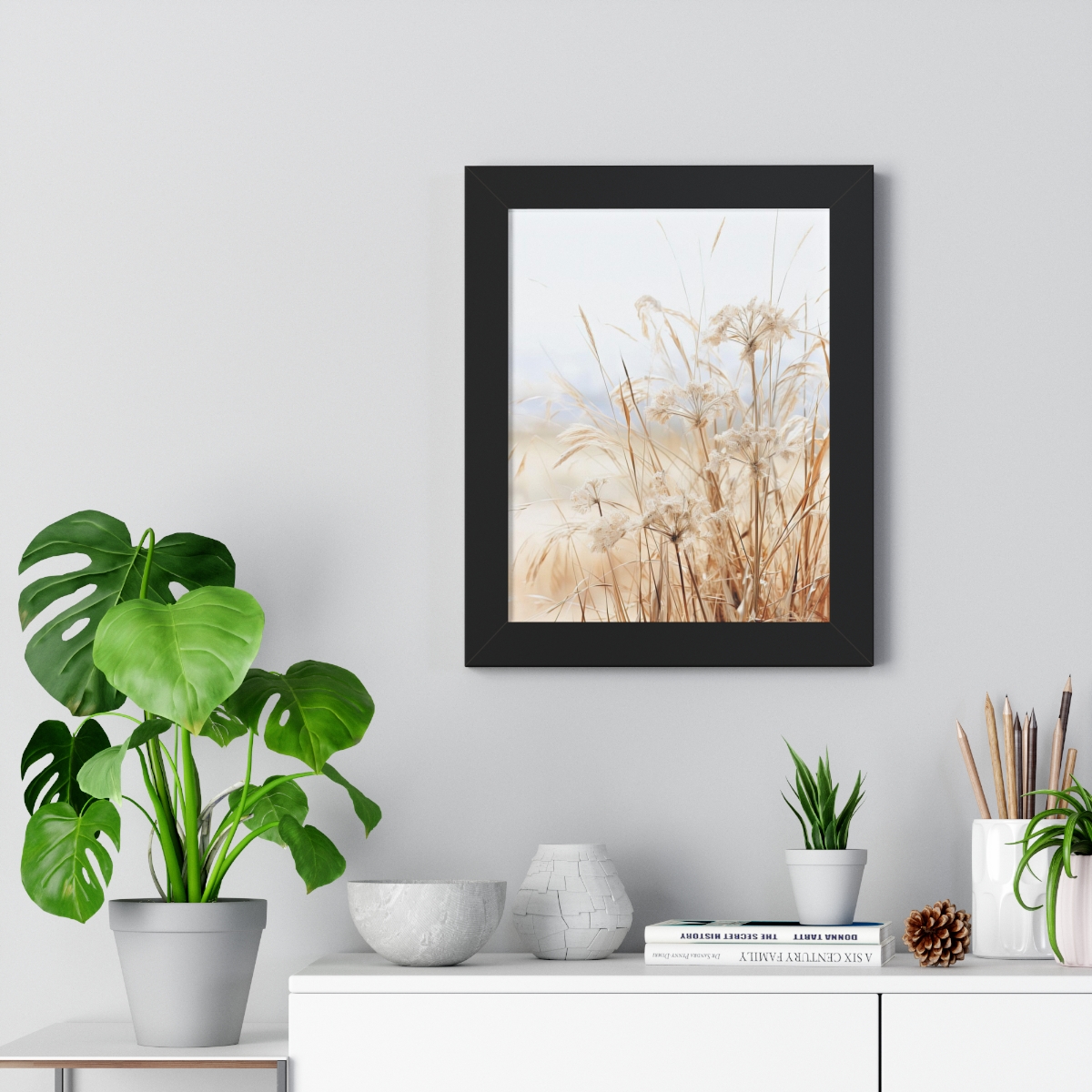 Neutral Botanical Dried Prairie Grass 2 of 3 | Framed Poster