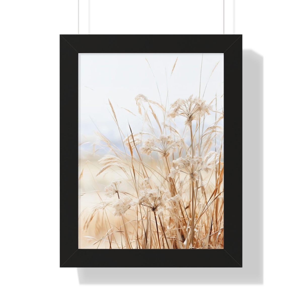 Neutral Botanical Dried Prairie Grass 2 of 3 | Framed Poster