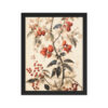 Vintage Floral Motifs with Red Berries 02 | Framed poster