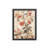 Vintage Floral Motifs with Red Berries 02 | Framed poster