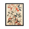 Vintage Floral Motifs with Red Berries 01 | Framed poster