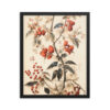 Vintage Floral Motifs with Red Berries 02 | Framed poster