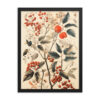 Vintage Floral Motifs with Red Berries 01 | Framed poster