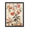 Vintage Floral Motifs with Red Berries 02 | Framed poster