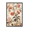Vintage Floral Motifs with Red Berries 02 | Framed poster