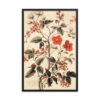 Vintage Floral Motifs with Red Berries 03 | Framed poster