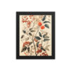 Vintage Floral Motifs with Red Berries 01 | Framed poster