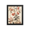 Vintage Floral Motifs with Red Berries 02 | Framed poster
