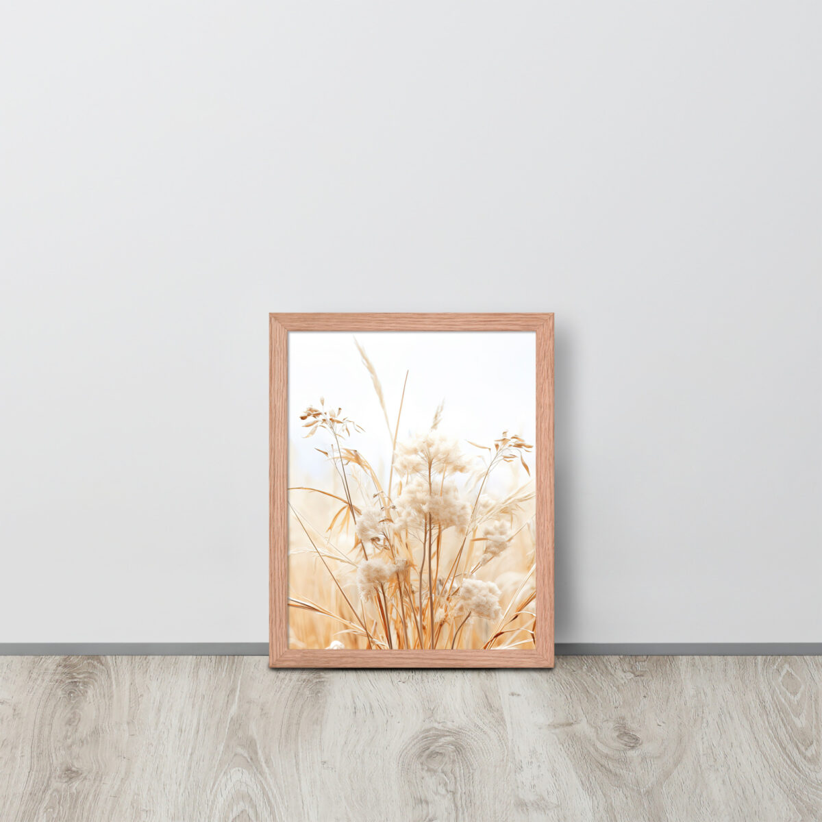 Dried Prairier Grass White Flowers | Framed Poster