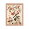 Vintage Floral Motifs with Red Berries 02 | Framed poster