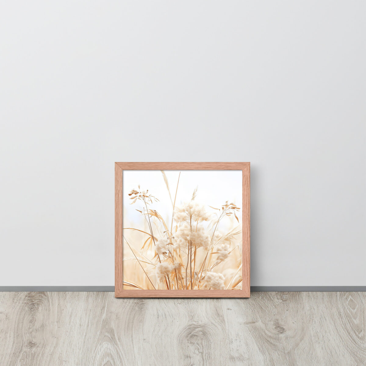 Dried Prairier Grass White Flowers | Framed Poster