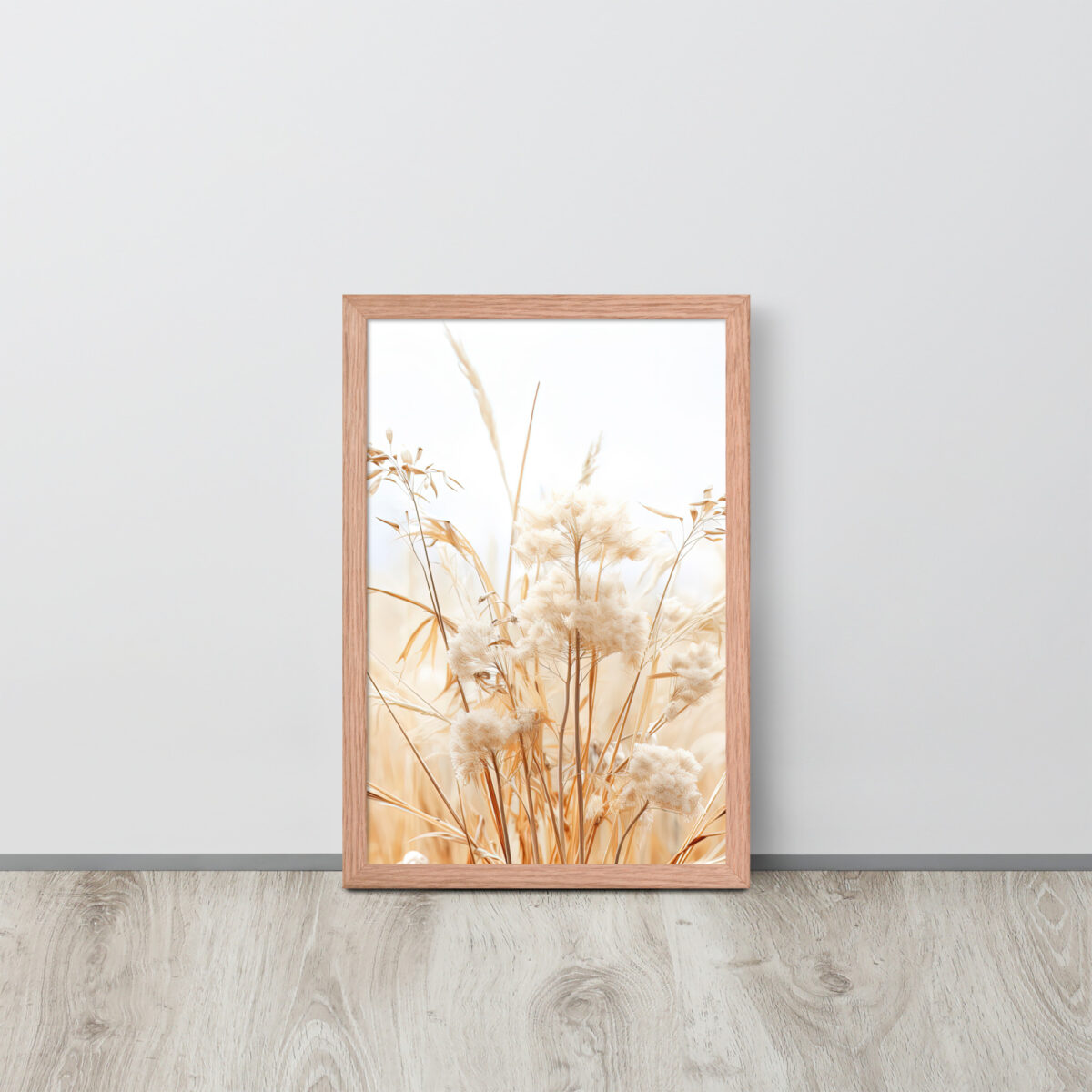 Dried Prairier Grass White Flowers | Framed Poster