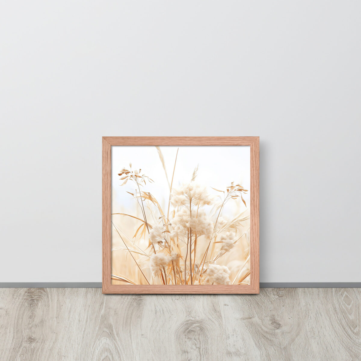 Dried Prairier Grass White Flowers | Framed Poster
