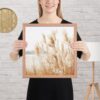Pampas Grass Wall Art with Seascape Background | Framed poster