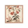 Vintage Floral Motifs with Red Berries 02 | Framed poster