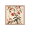 Vintage Floral Motifs with Red Berries 02 | Framed poster