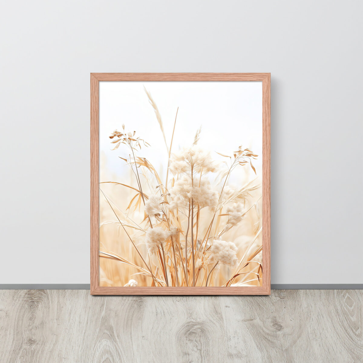 Dried Prairier Grass White Flowers | Framed Poster